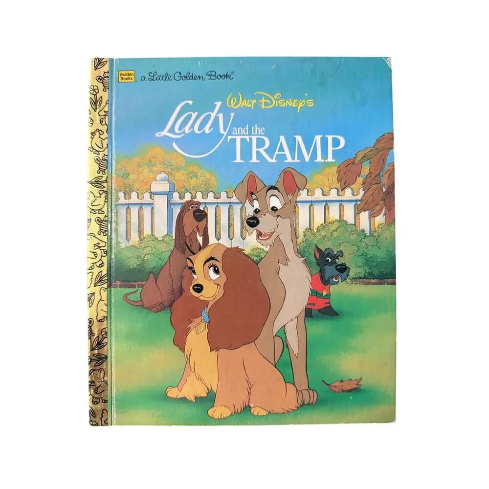 Walt Disney's Lady and the Tramp a Little Golden Book Hardcover VTG Vintage